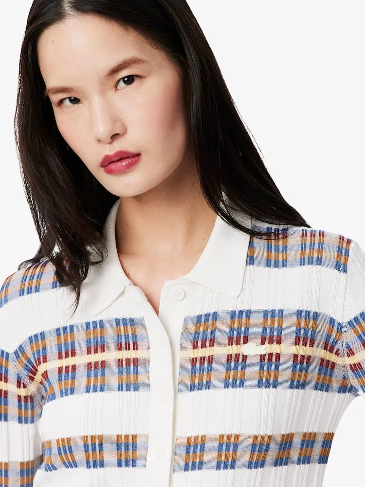 Кардиган женский LACOSTE 6QI, плиссированный, темно-синий — фото 2