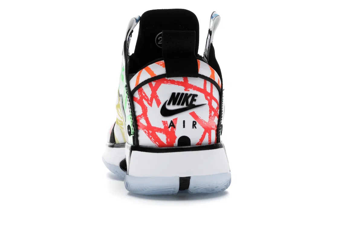 Детские кроссовки для мальчиков с принтом Jordan XXXIV Jordan, White/Black-Multi-Color — фото 4