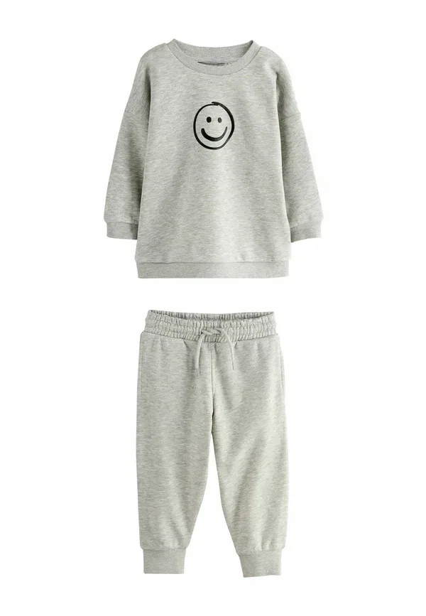 Костюм из футера с принтом Printed crew and joggers set Next, grey marl, серый