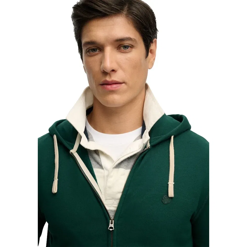 Худи на молнии Monogram Emb Superdry, зеленый — фото 4
