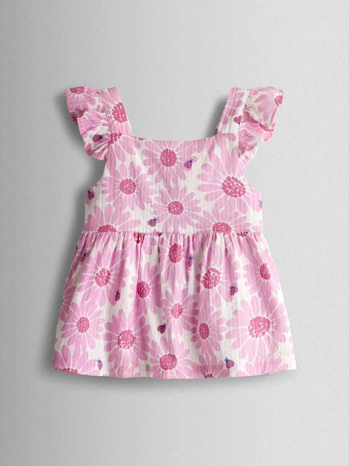 Детский комплект из топа с воланами и шорт, JoJo Maman Bébé, Pink Daisy & Ladybird — фото 2