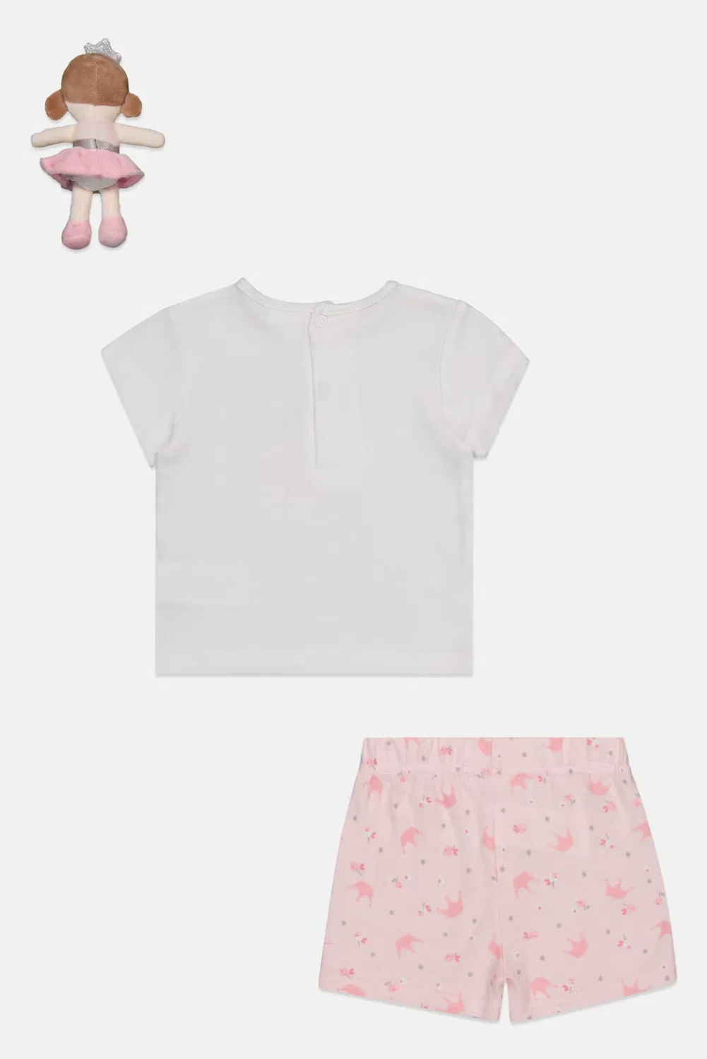 Комплект футболки и шортов с принтом и мягкой игрушкой Rock-A-Bye Baby Boutique, разноцветный — фото 3
