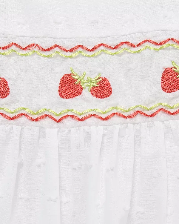 Комплект для новорожденных девочек с клубничным принтом Little Me, White/Red — фото 4