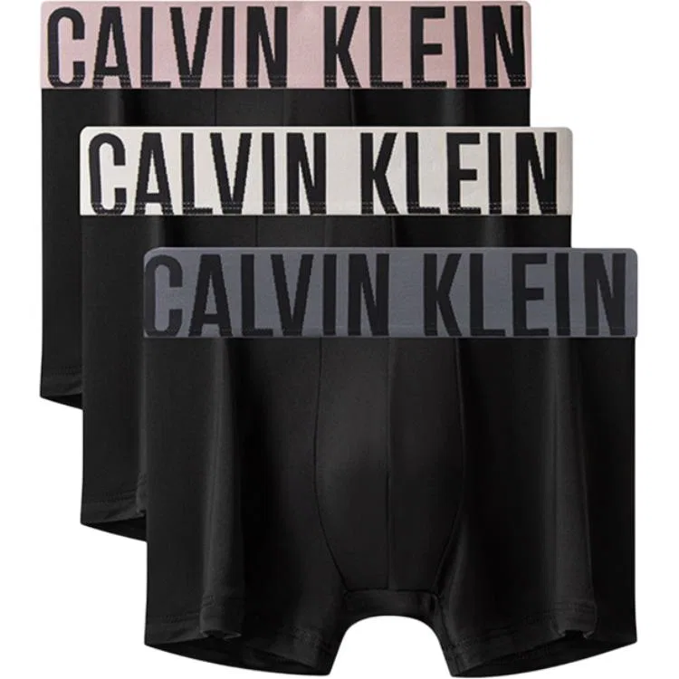 Мужские трусы-боксеры с белой окантовкой, цвет Black with White Trim/Khaki Edge/Black Frame, Calvin Klein