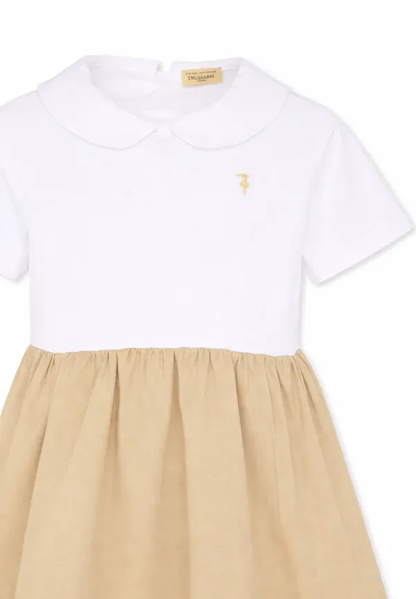 Платье хлопковое Vestito Tru Trussardi Junior, белый — фото 3