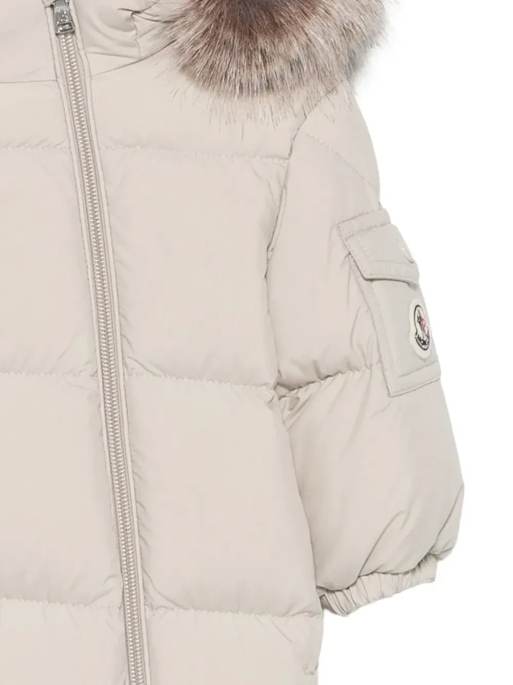 Утепленный комбинезон Yorick стеганый Moncler Enfant, бежевый — фото 3