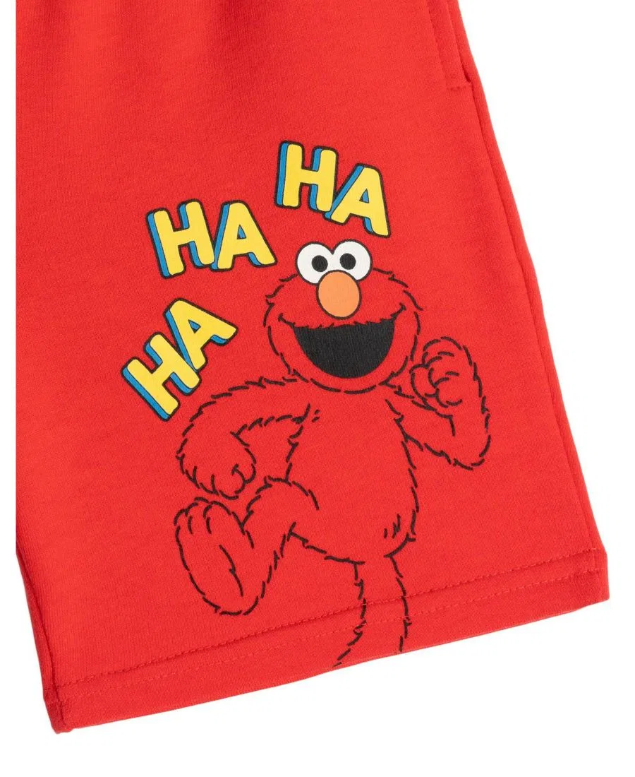 Комплект детских шорт из футера с принтом Elmo, Cookie Monster и Oscar Sesame Street, Red Blue Grey — фото 3