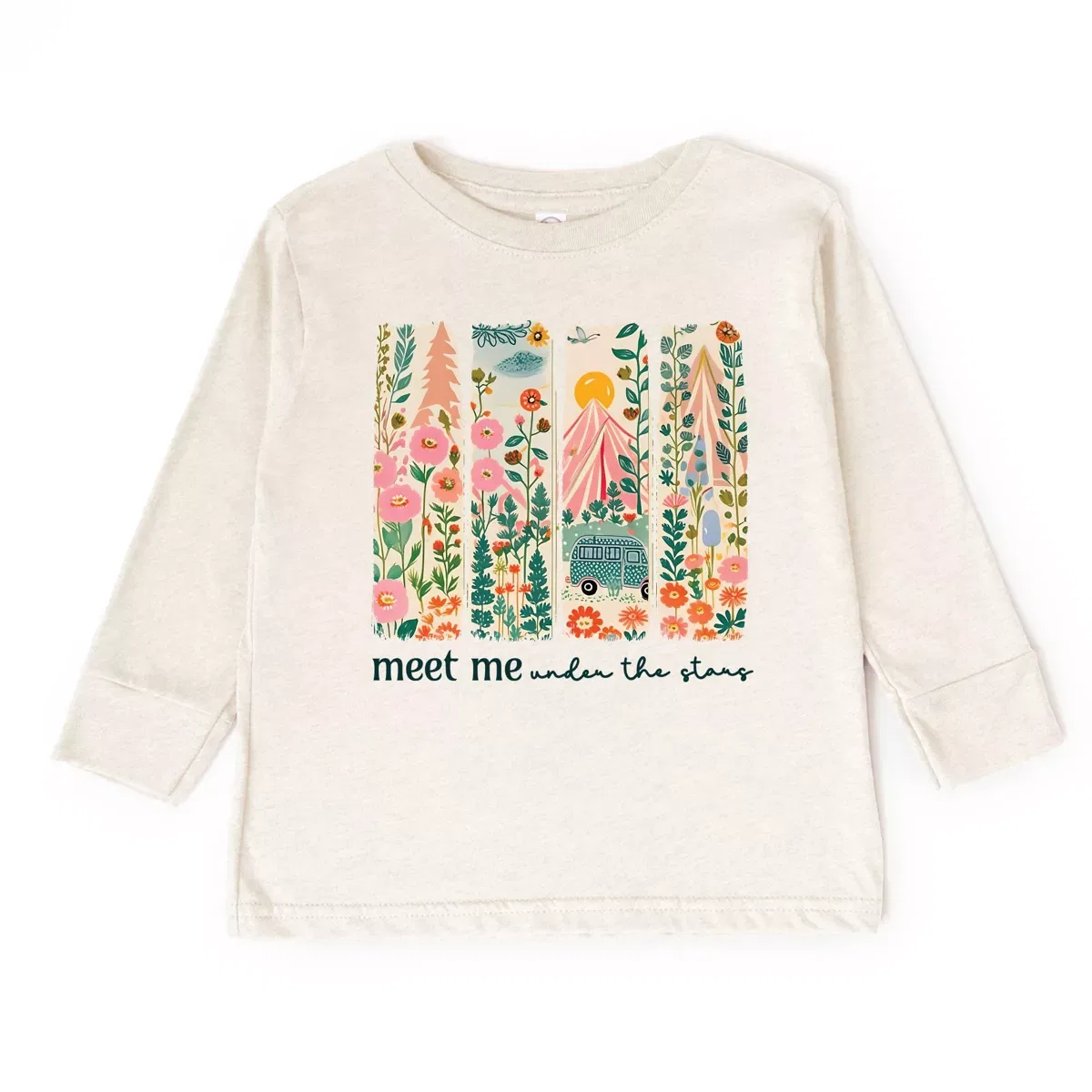 Детский лонгслив с длинным рукавом с принтом Meet Me Under The Stars The Juniper Shop, White
