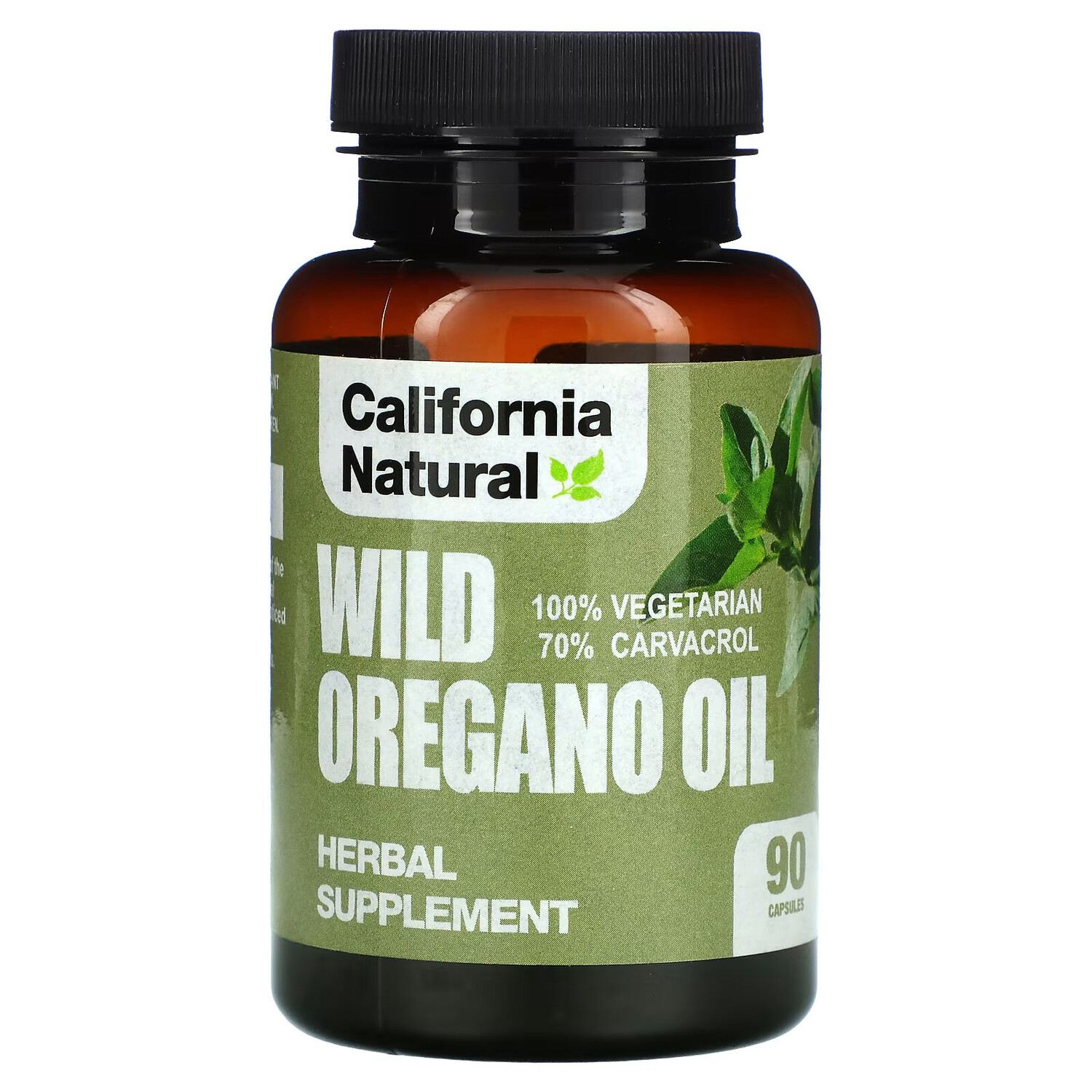 

California Natural, масло дикого орегано, 90 вегетарианских капсул