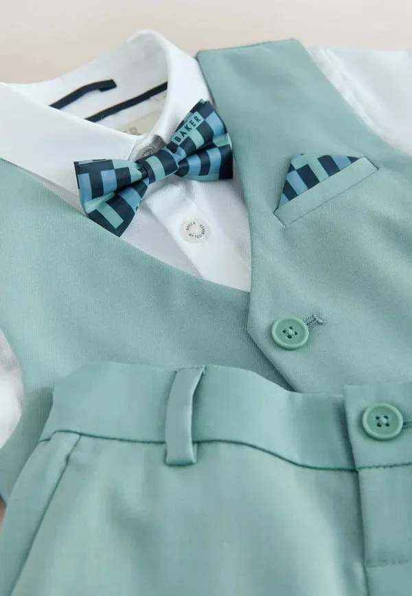 Комплект из рубашки, жилета и шорт Baker By Ted Baker, зеленый — фото 3