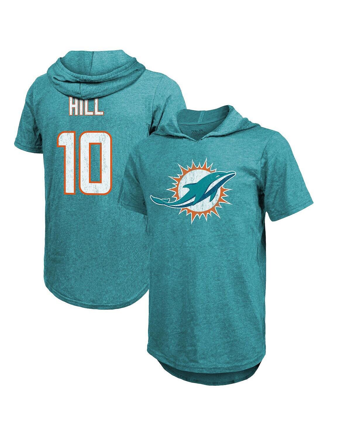

Мужские нити tyreek hill aqua miami dolphins футболка с капюшоном с коротким рукавом с именем и номером игрока Majestic