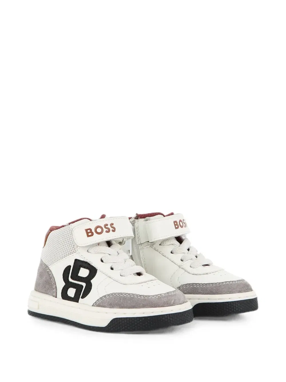 Кроссовки с монограммой Double B Boss Kidswear, бежевый