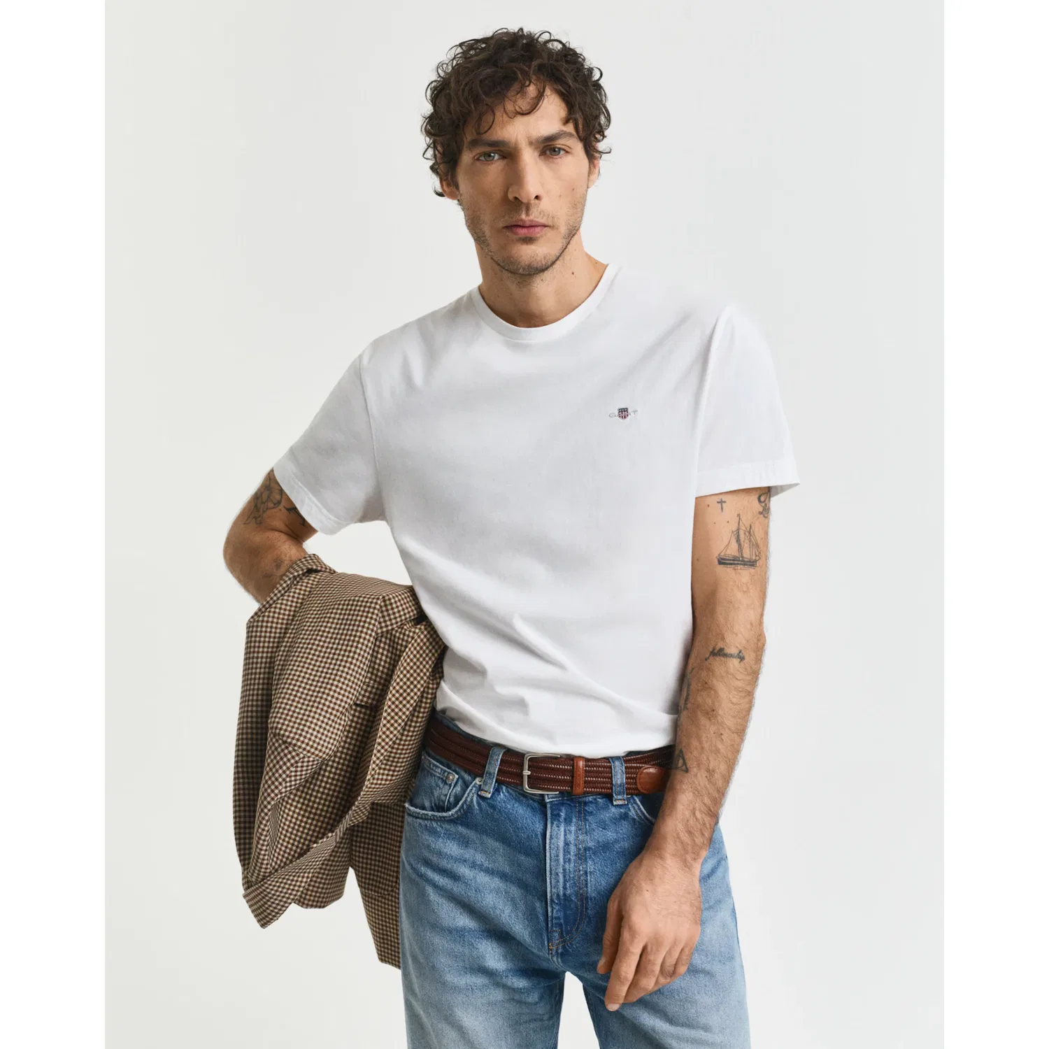 Детская хлопковая футболка Gant, White