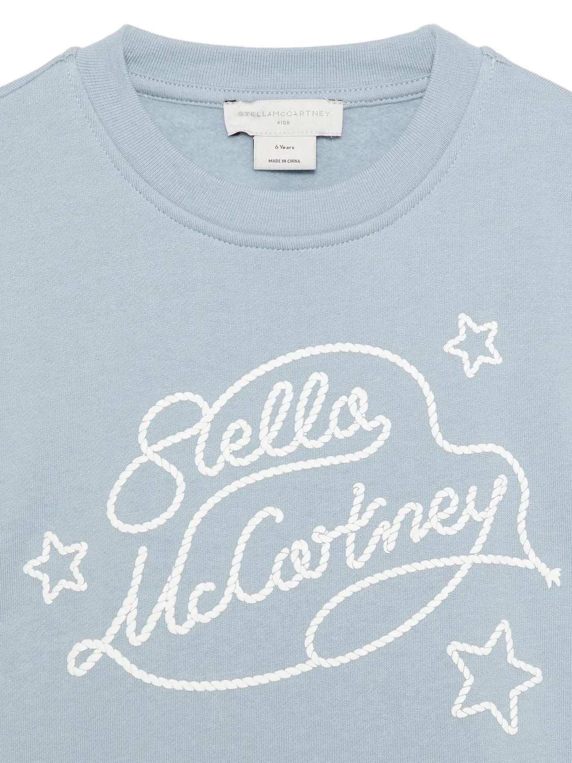 Свитшот с принтом звезд и логотипом Stella McCartney, синий — фото 2