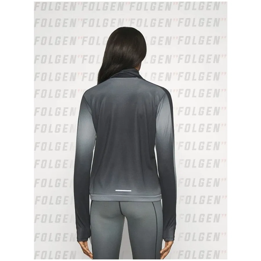 Женский спортивный свитшот с принтом Swoosh Gradient Dri-Fit Nike, Оливковый — фото 4