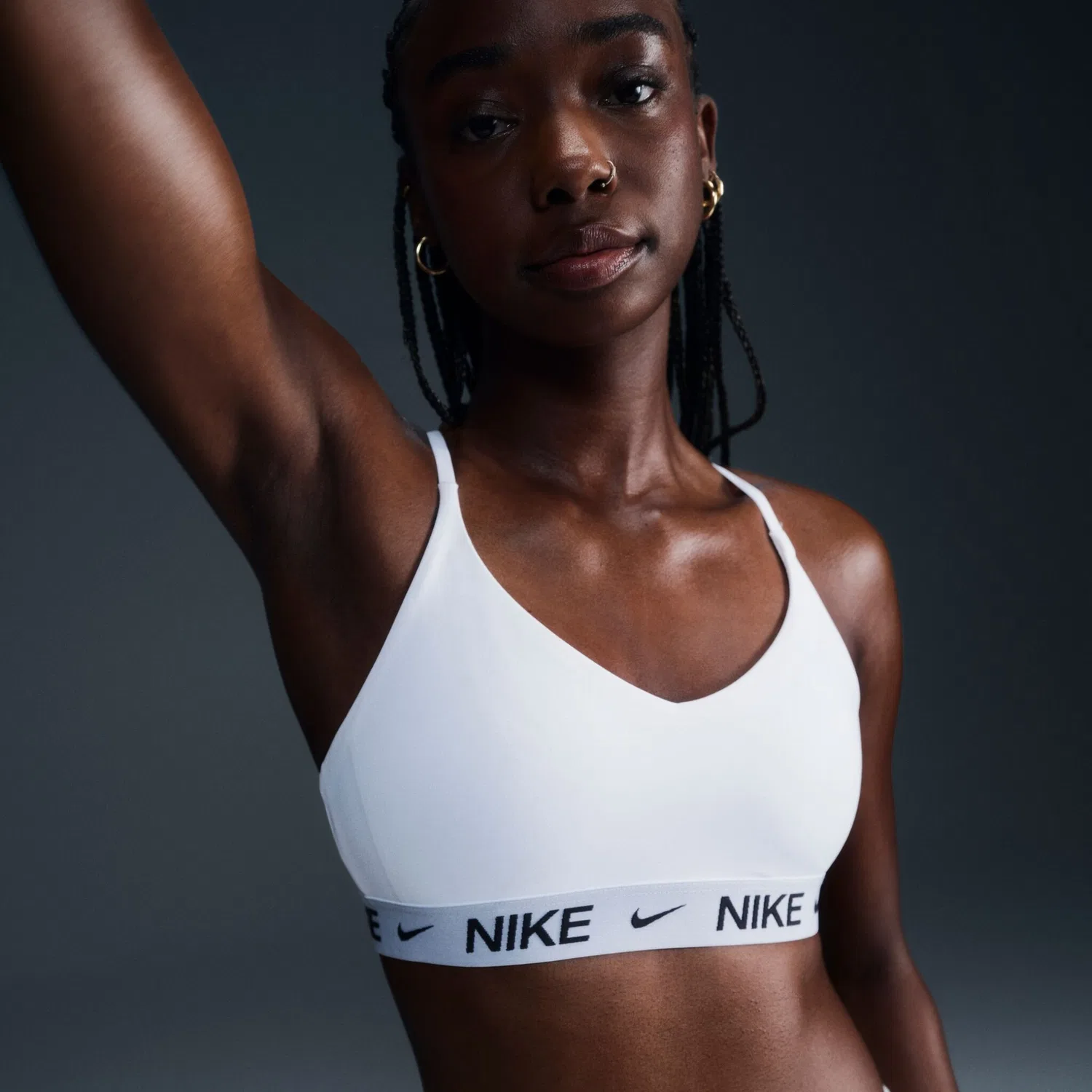 Женское спортивное бра Nike, White/Black
