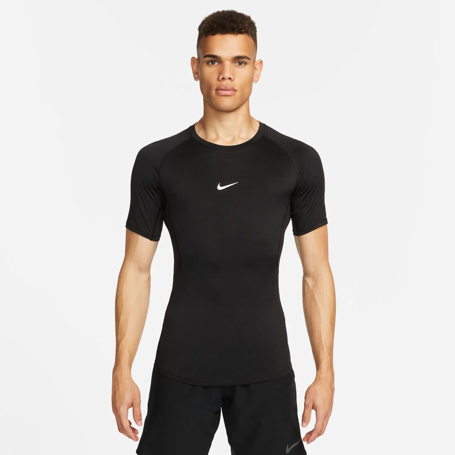 Мужской облегающий тренировочный топ Nike Pro Nike, Black/White