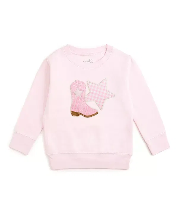 Детская толстовка с патчем для девочек Cowgirl Patch Sweet Wink, Ballet Pink