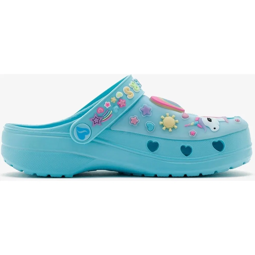 Детские спортивные сандалии-шлепанцы со светодиодной подсветкой Heart Charmer Girly Land Skechers, Blue