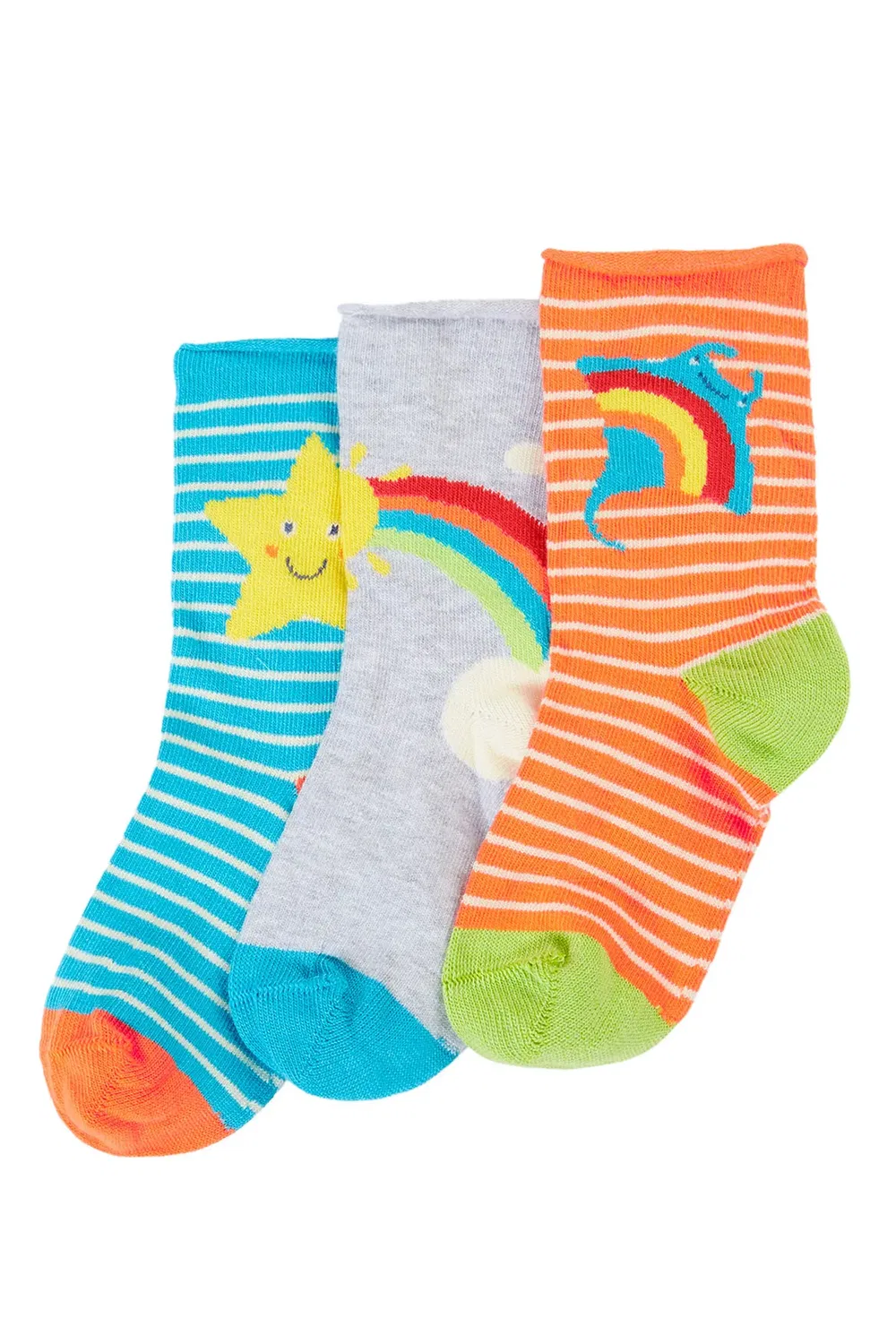 Детские носки из бамбука Little Roly, 3 пары, Frugi, Multi