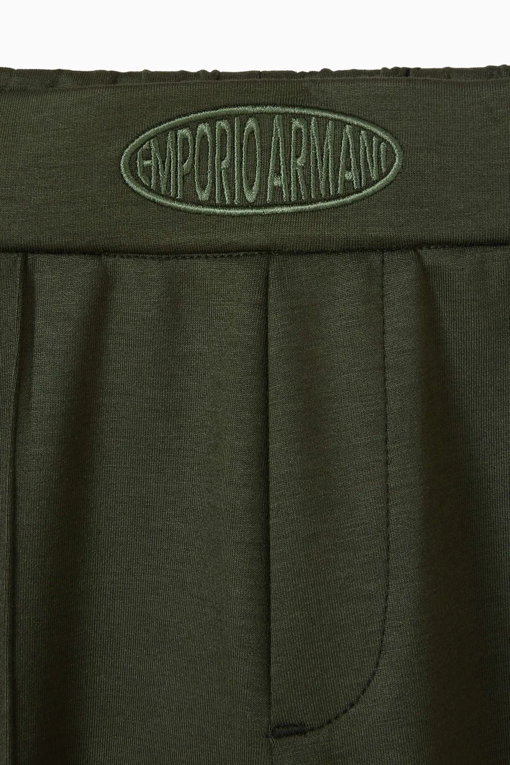 Штаны спортивные хлопковые с логотипом Emporio Armani, зеленый — фото 4