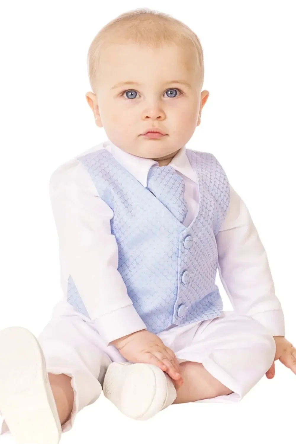 Детский костюм для крещения из 4 предметов Blue-New Vivaki, White