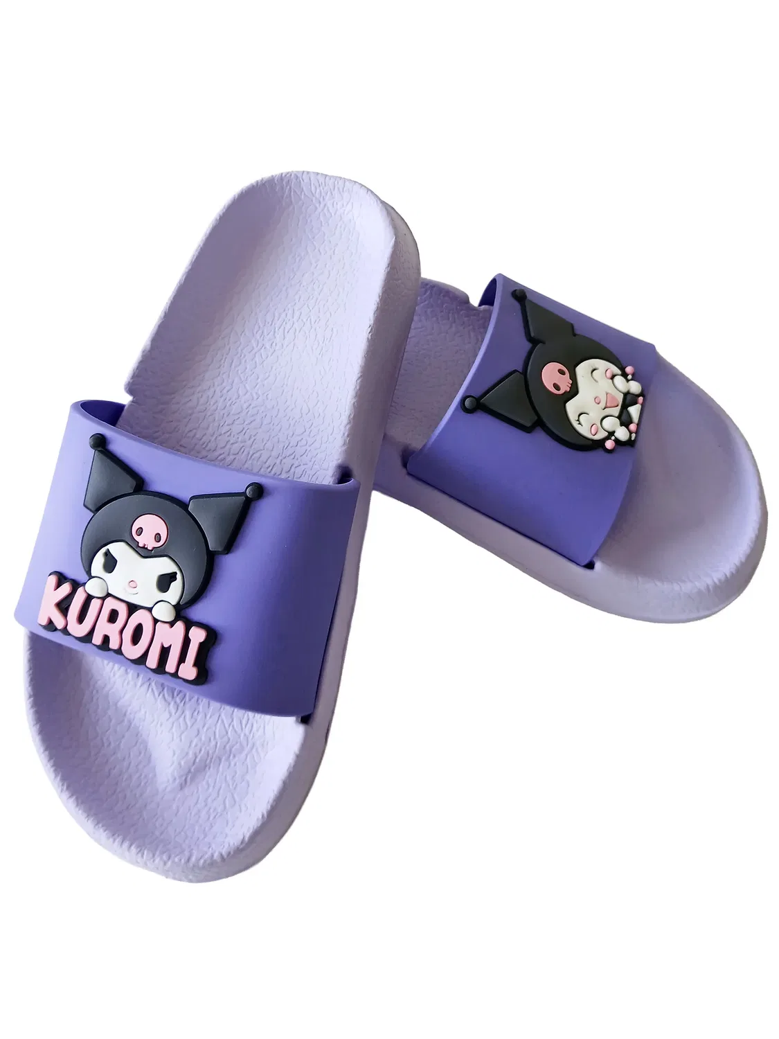 Сланцы для купания с 3D-дизайном Kuromi Hello Kitty, фиолетовый — фото 3
