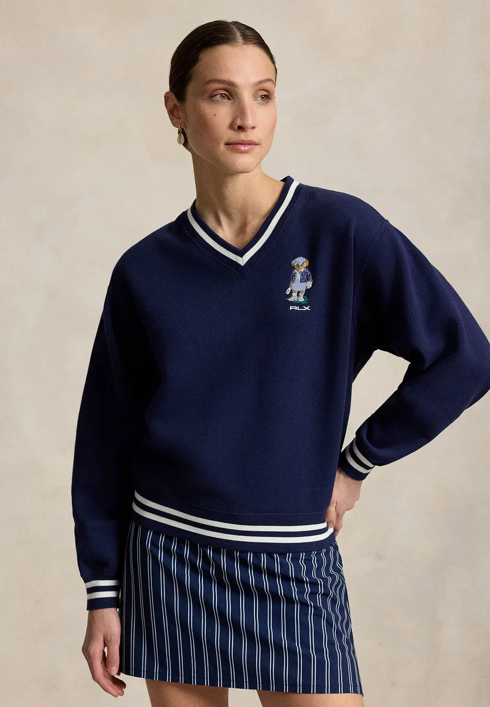 Толстовка Polo из флиса с V-образным вырезом Polo Ralph Lauren, Refined Navy Multi