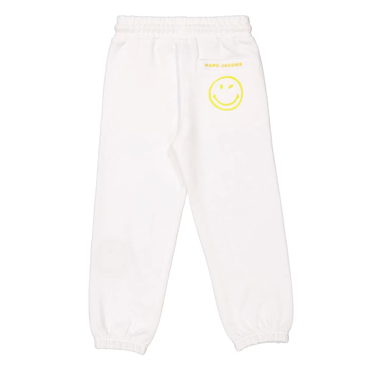 Детские спортивные штаны из органического хлопка с принтом Smiley Faces Little Marc Jacobs, Ivory — фото 2