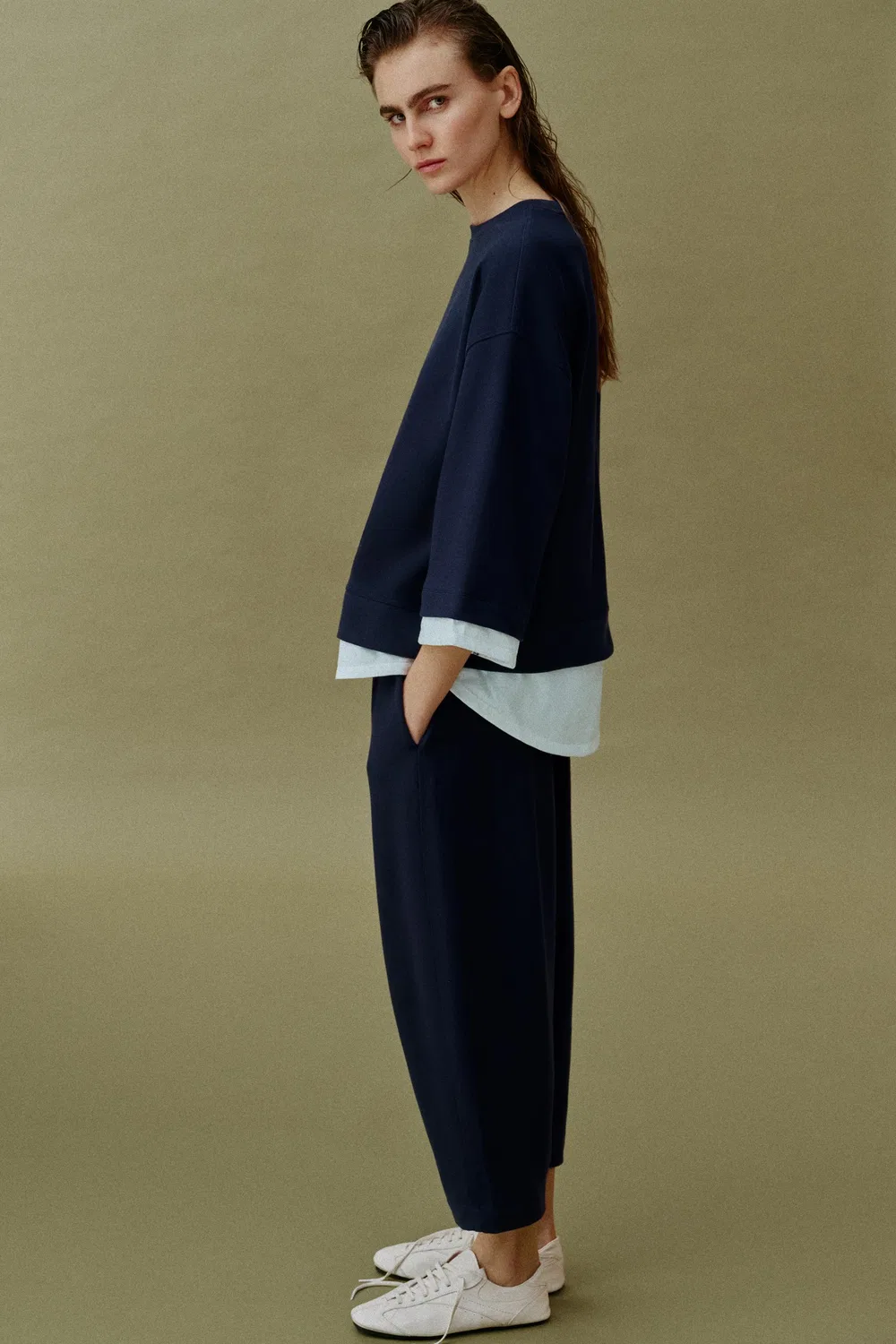 ШТАНЫ-ПОДВЕСКИ ZARA, Navy Blue — фото 4