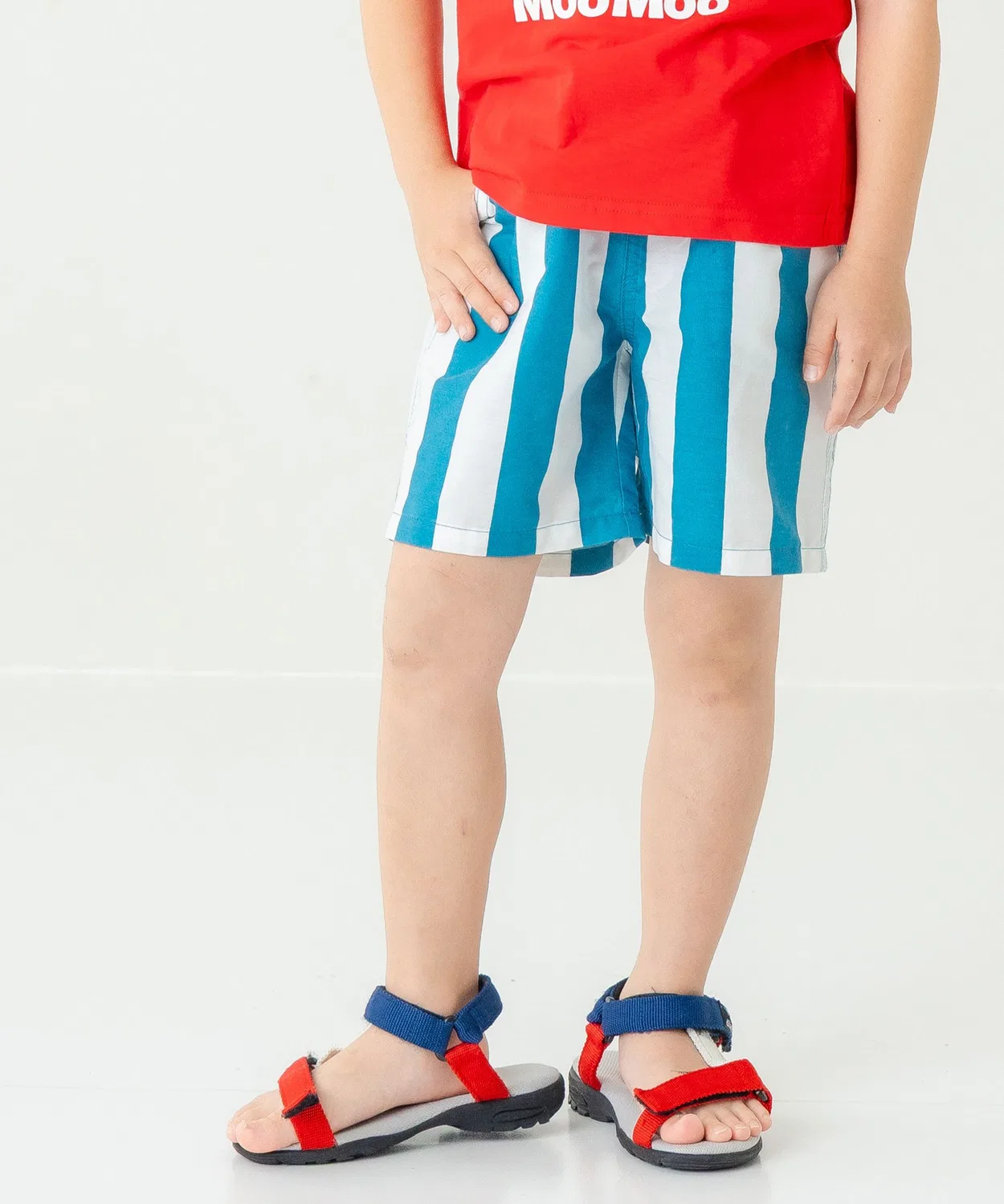 Детские шорты с принтом в полоску, с задним карманом, модель Back Pocket Stripe DILASH, Orange — фото 3