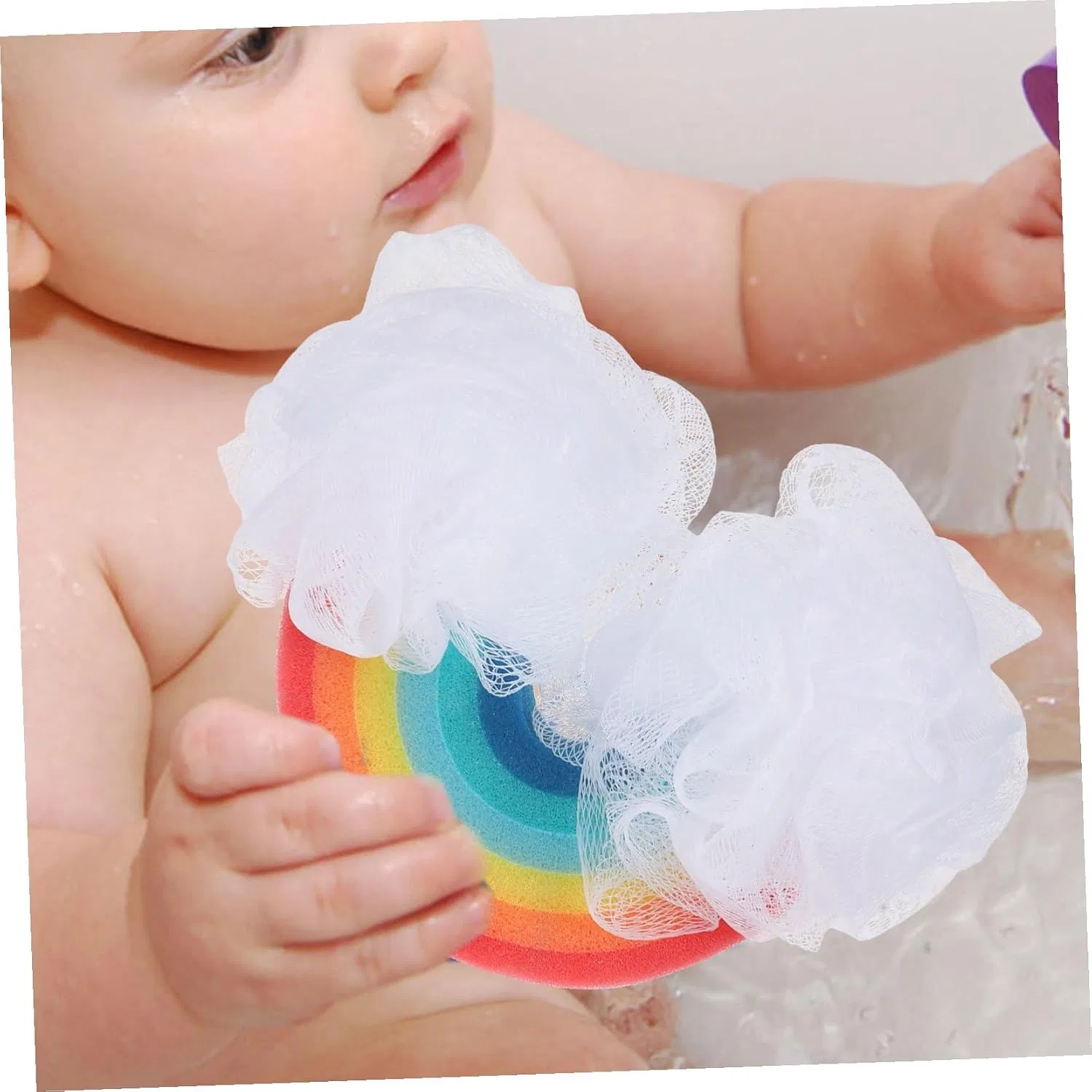 Набор мочалок для душа Rainbow Bath Sponge STOBAZA, 3 шт, мультиколор — фото 4