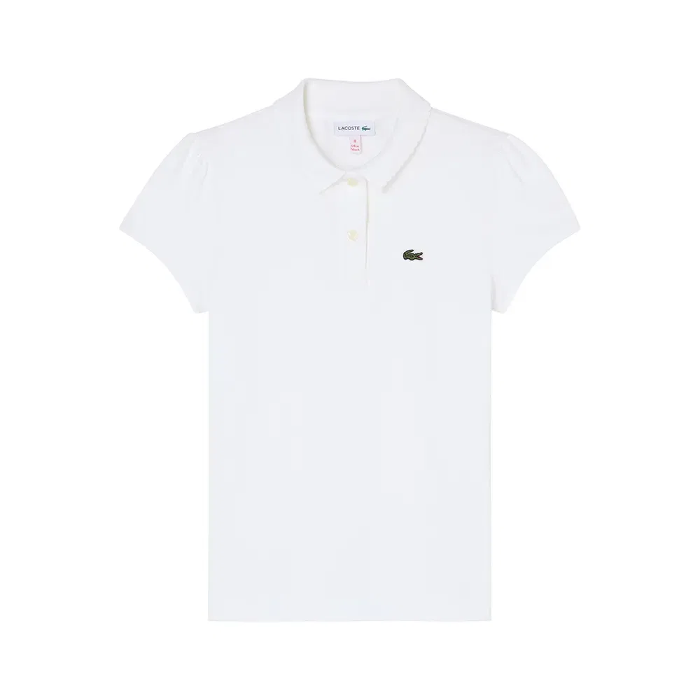 Детское поло для девочек с коротким рукавом 447026 Lacoste, White — фото 3