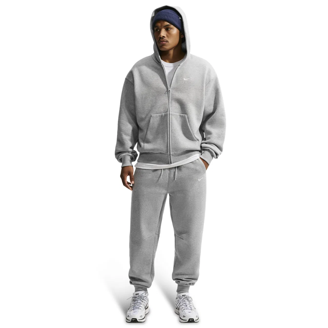 Мужские спортивные брюки свободного кроя из футера с начесом Nike Solo Joggers Concept, Gray/White — фото 4