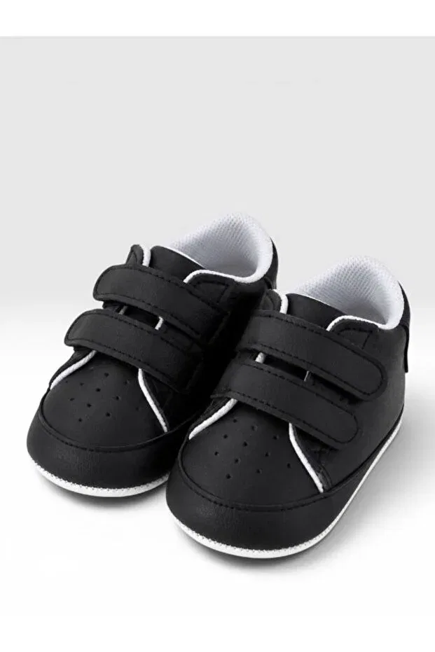 Детские туфли для девочек с липучками Baby first step shoes Che Sara, Black