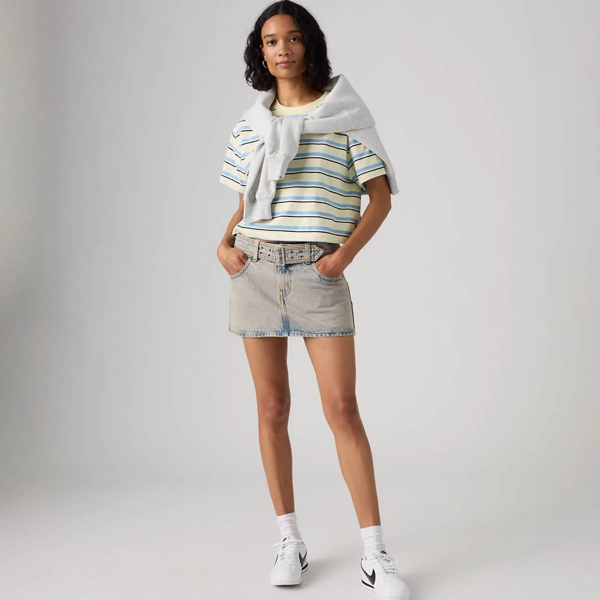 Мини-Юбка с поясом Levi's, Mine Time - Grey