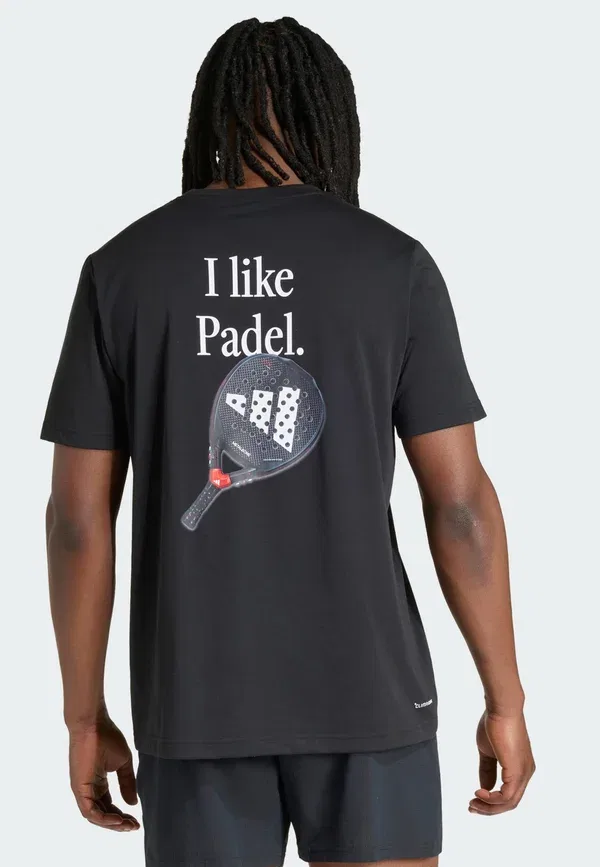 Футболка с принтом M padel cat gt Adidas Performance, черный
