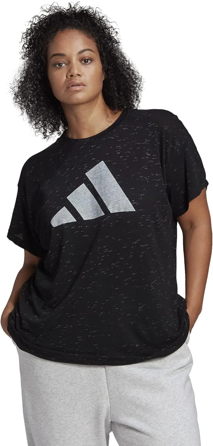 Женская футболка с принтом Farm Bra Top adidas, Black Melange — фото 2