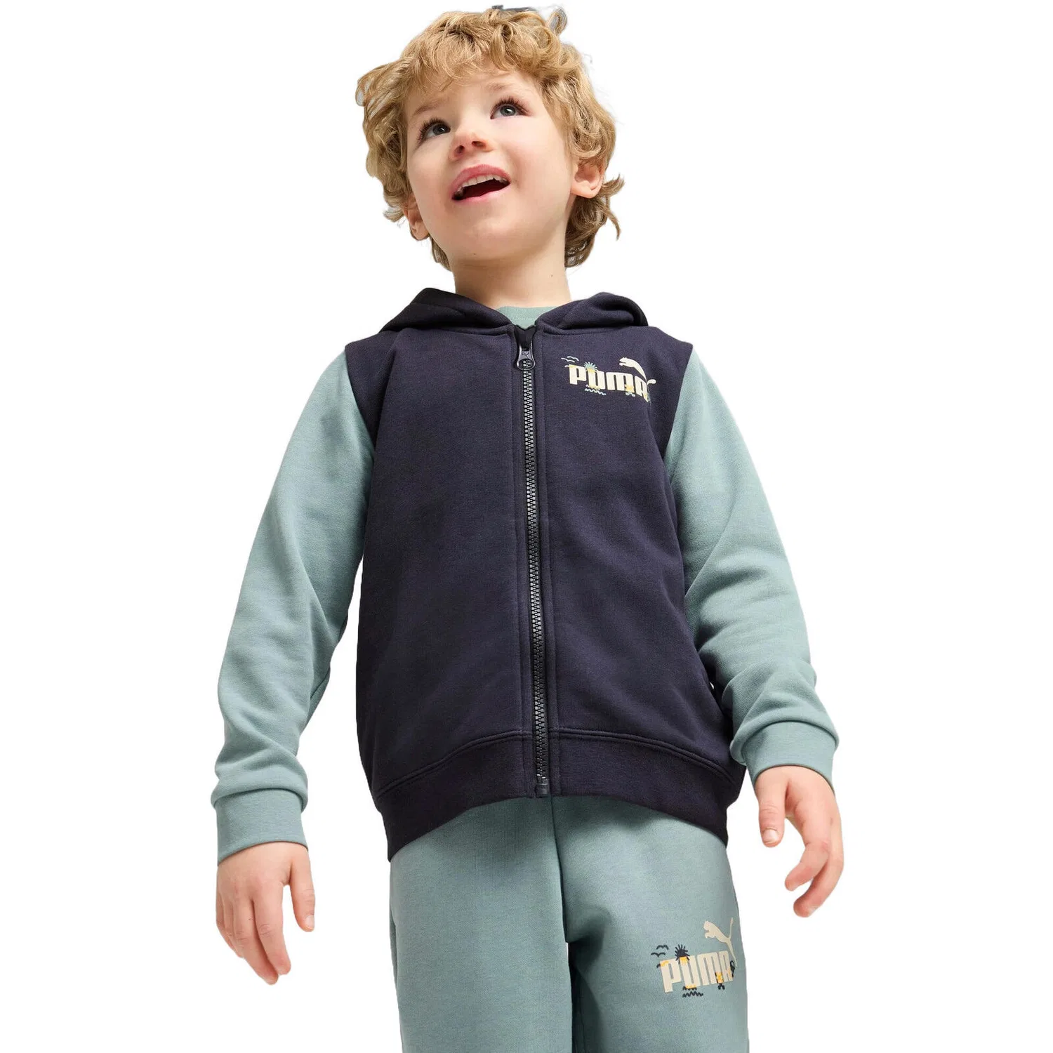 Детское худи с принтом Sandy Adventures Puma, Blau