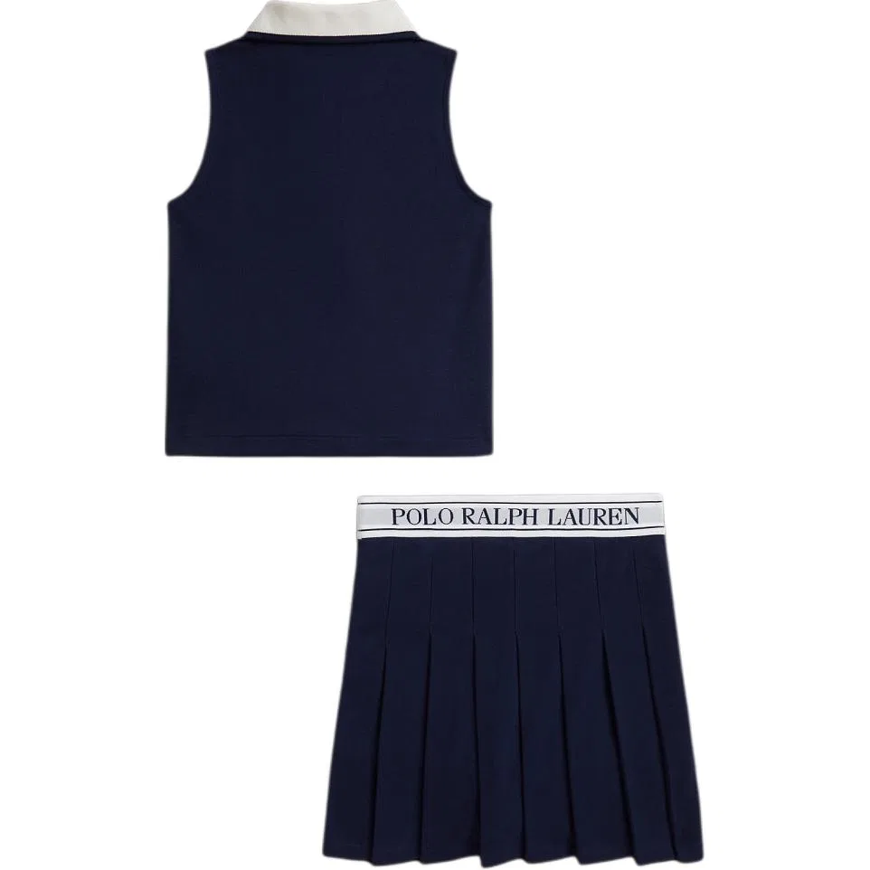 Детский комплект для девочек с поло и юбкой Polo Collar Moderate Short Skirt Polo Ralph Lauren — фото 3