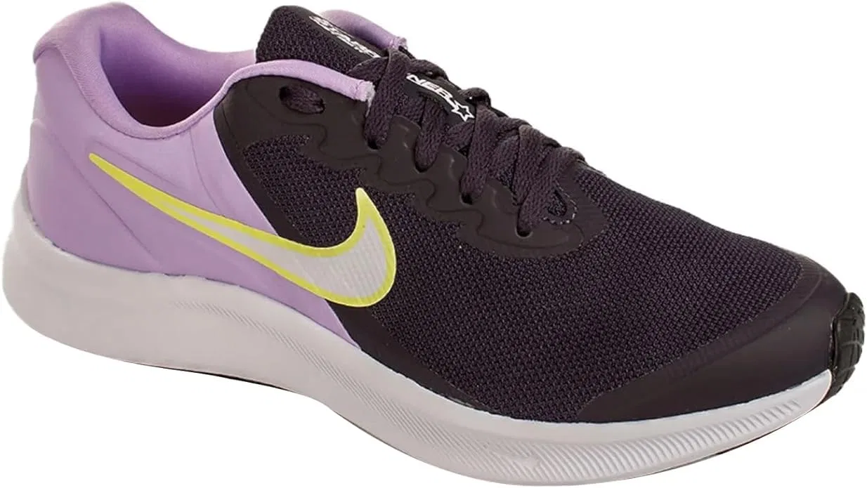 Детские кроссовки для мальчиков с длинным шнурком Star Runner 3 NIKE, Purple Cave White Lilac — фото 3