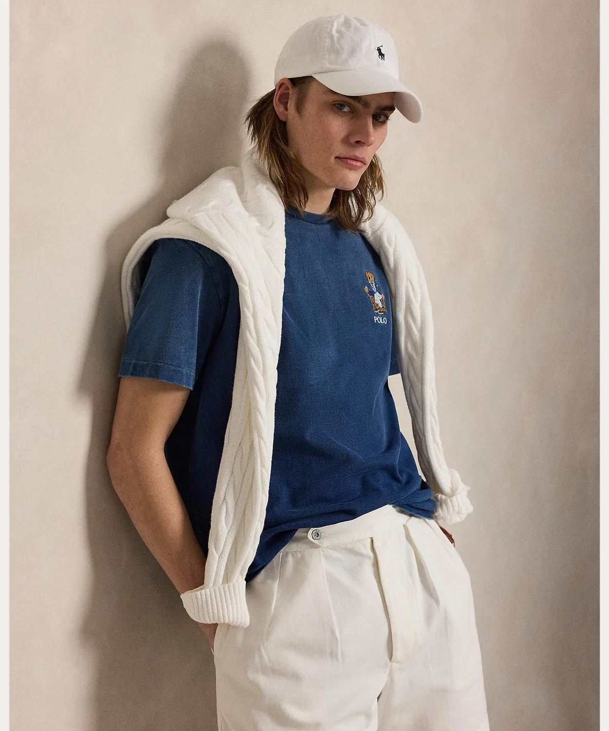 Мужская футболка с вышивкой Polo Bear Classic Fit Indigo POLO RALPH LAUREN, Navy