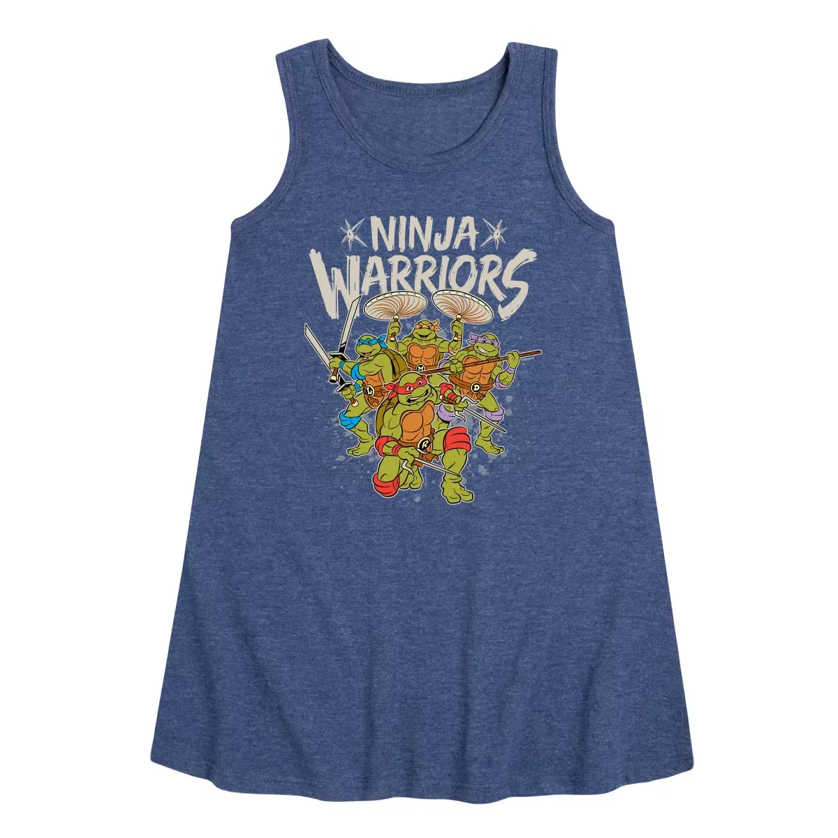 Детское платье-трапеция для девочек без рукавов Teenage Mutant Ninja Turtles, Heather Navy