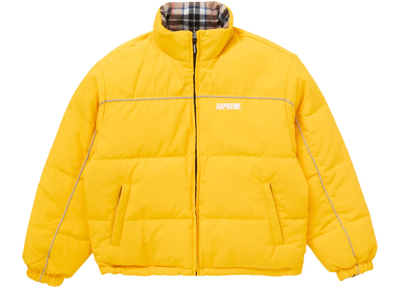 Мужская куртка-пуховик двусторонняя Supreme, Yellow