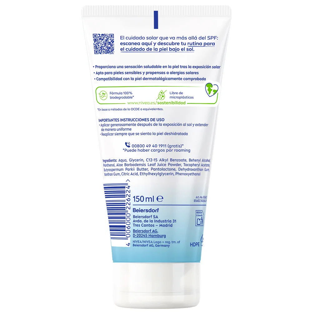 Гель после загара Nivea Sun Sensitive, 150 мл, с алоэ вера, для чувствительной кожи — фото 2