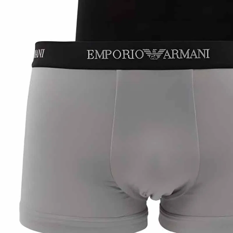 Мужские боксеры из 2 предметов, комплект, EMPORIO ARMANI, Black/Gray — фото 4