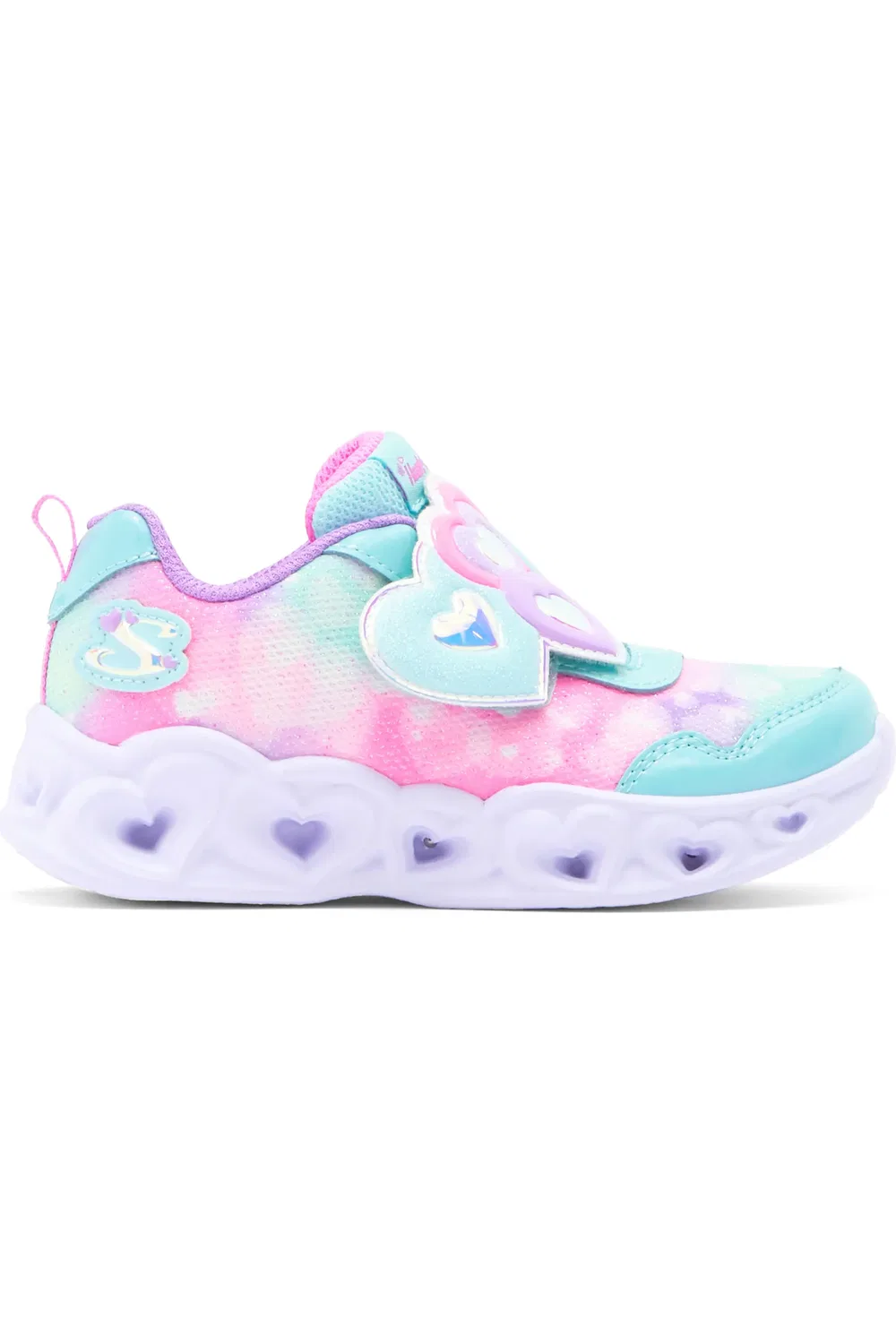 Кроссовки детские со светодиодами Heart Lights SKECHERS, Turquoise/Lavender — фото 3