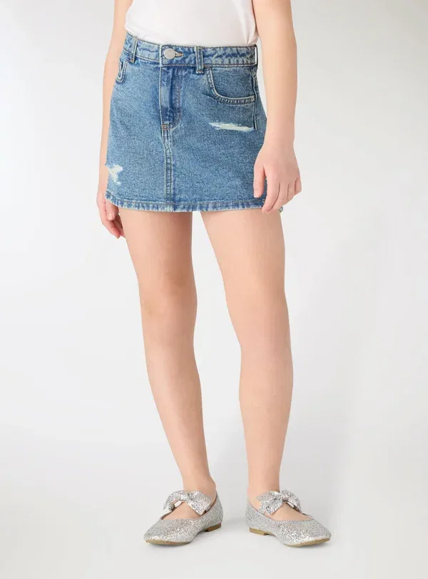 Юбка джинсовая Denim skirt Terranova Denim Medium, синий — фото 2