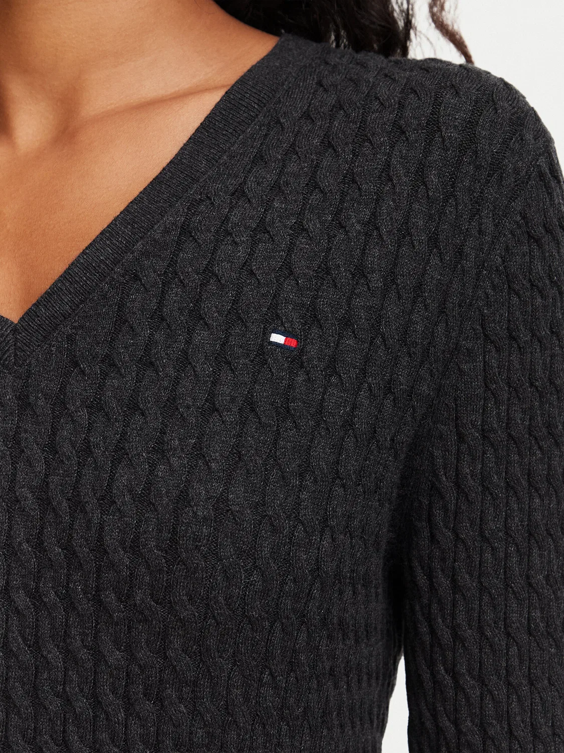 Женский пуловер стандартного кроя Tommy Hilfiger, темно-серый — фото 4
