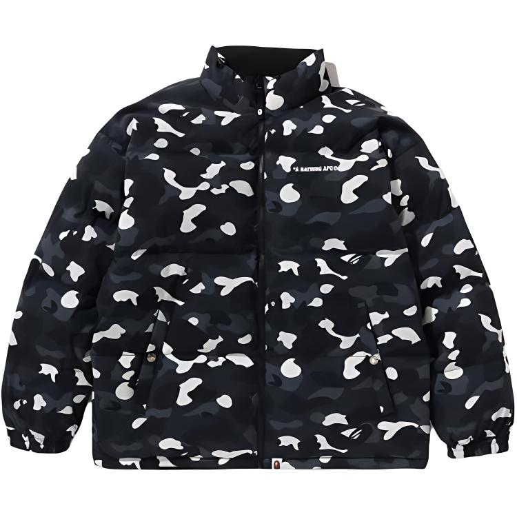 

A BATHING APE Байкерская куртка-реверс с камуфляжным принтом, Camouflage/Black